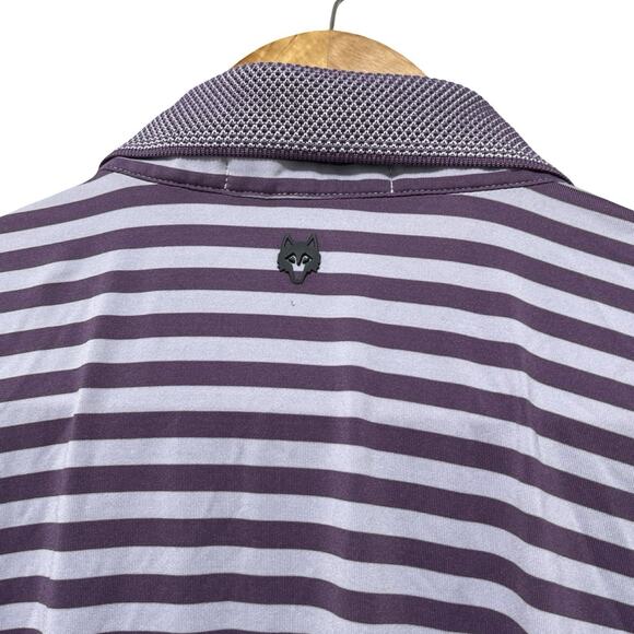 Greyson Mens Allegheny Striped Polo Shirt Size L Purple Golf Athleisure Casual - Picture 4 of 7